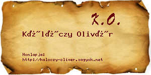 Kálóczy Olivér névjegykártya