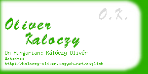 oliver kaloczy business card