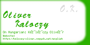 oliver kaloczy business card